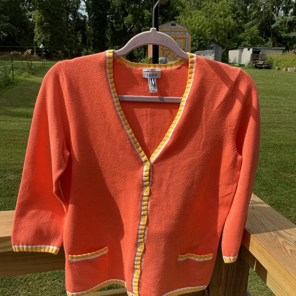 Izod Orange Sweater with Yellow Accents - Picture 1 of 6